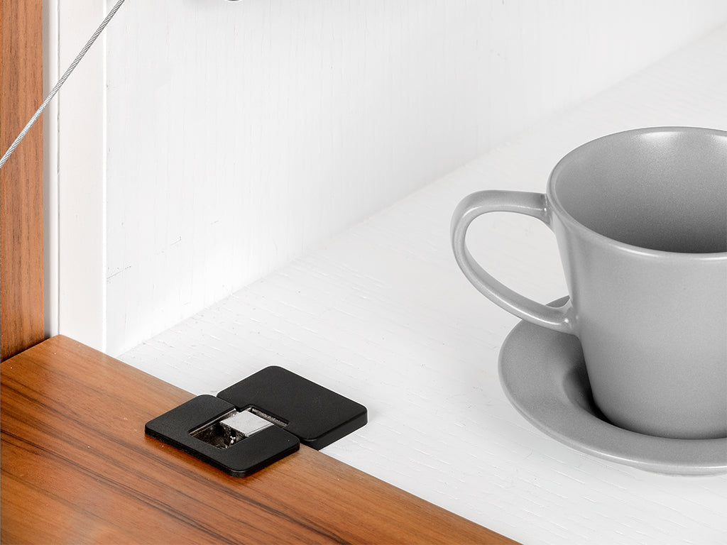 2 pieces Ankor GT-B flap hinge, removable, made of zinc alloy with cover caps, surface: black 1010817. Zinc alloy bar compartment hinge for wooden flaps, furniture flaps, wooden lids, bar compartments and much more, by EMUCA