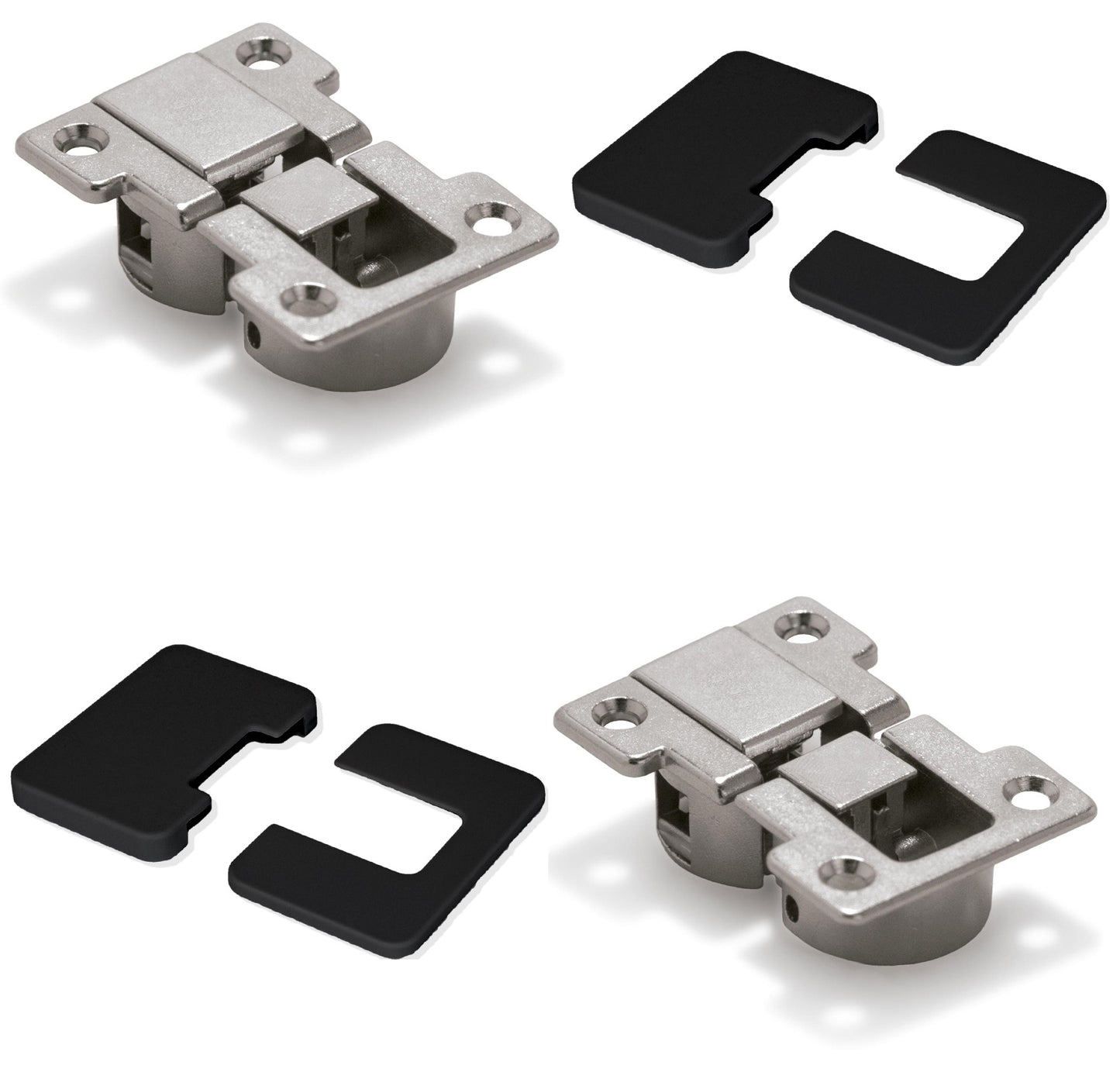 2 pieces Ankor GT-B flap hinge, removable, made of zinc alloy with cover caps, surface: black 1010817. Zinc alloy bar compartment hinge for wooden flaps, furniture flaps, wooden lids, bar compartments and much more, by EMUCA