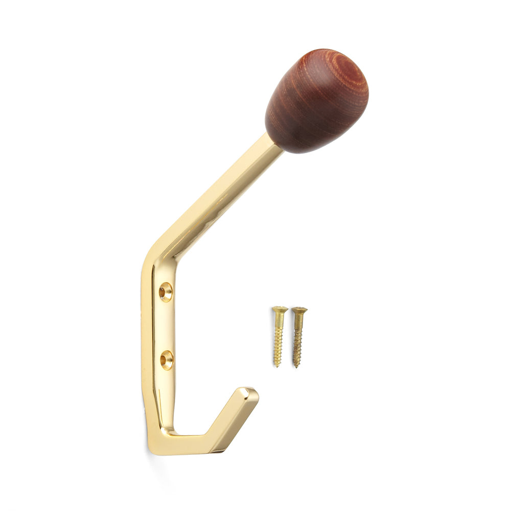 Patère classique de haute qualité pour montage mural, avec pointe de crochet en bois massif, capacité de charge : 15 kg, 143 mm (5,7″), SW-B-140G. Crochets en bois massif pour armoires, entrées, salons et bien plus encore, de Sugatsune / LAMP® (Japon)