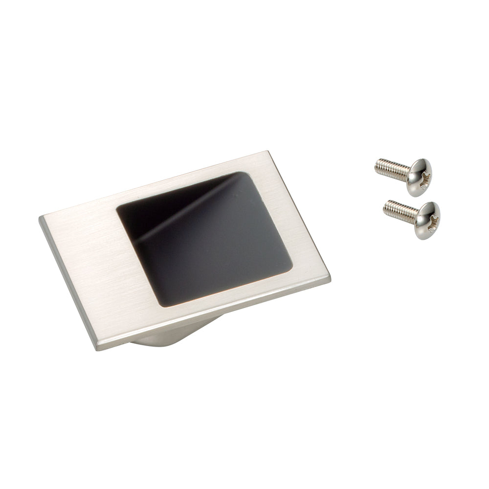 Petite poignée de doigt de haute qualité, en alliage de zinc massif, surface : bronze blanc, 55 mm (2,2″) HH-DN-40WB. Poignée encastrée HH-DN-40WB pour façades en tôle, façades en bois, tiroirs, armoires, meubles de bureau, de Sugatsune / LAMP® (Japon)