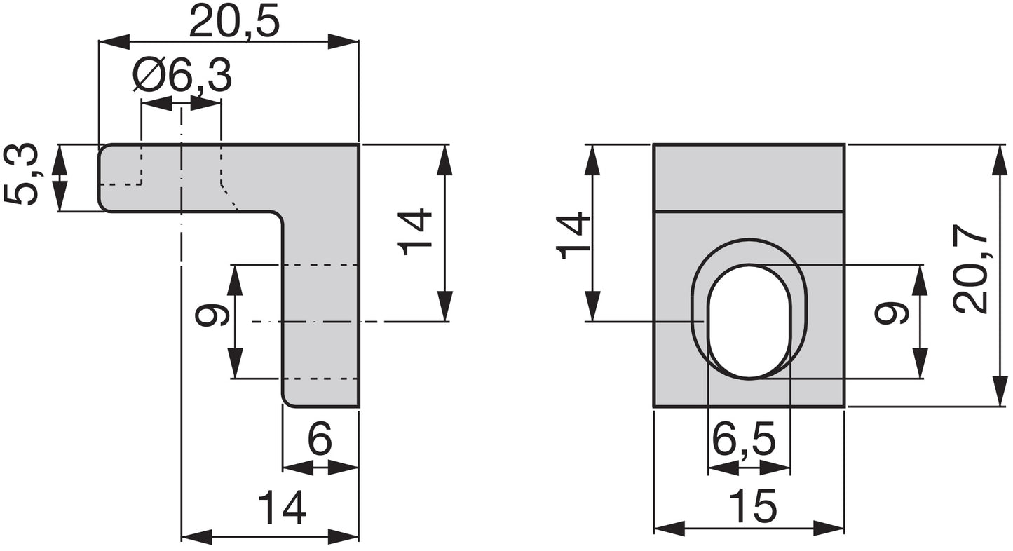 10 Stück kleine stabile Winkelverbinder aus massiver Zinklegierung, Oberfläche: vernickelt, 20 mm (0,8″) 8072507. Montagewinkel E.FB.20 für Regalboden, Bücherregal, Tisch, Schrank, von EMUCA