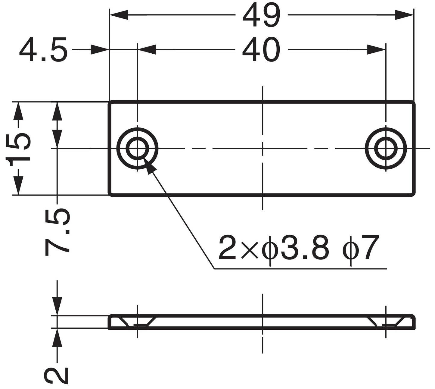 4 pieces corrosion-resistant magnetic counter plate, coated with stainless steel SUS304 (V2A), MC-JM49 for magnetic catch, magnetic closure, cabinet door