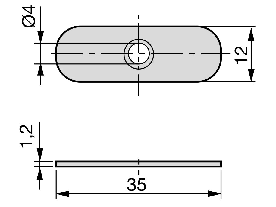 10 Stück langovale Gegenplatte mit zentraler Senkbohrung und zwei Haltespitzen, Oberfläche: verzinkt, 35 mm (1-3/8″), 2030905 für Magnetschnäpper