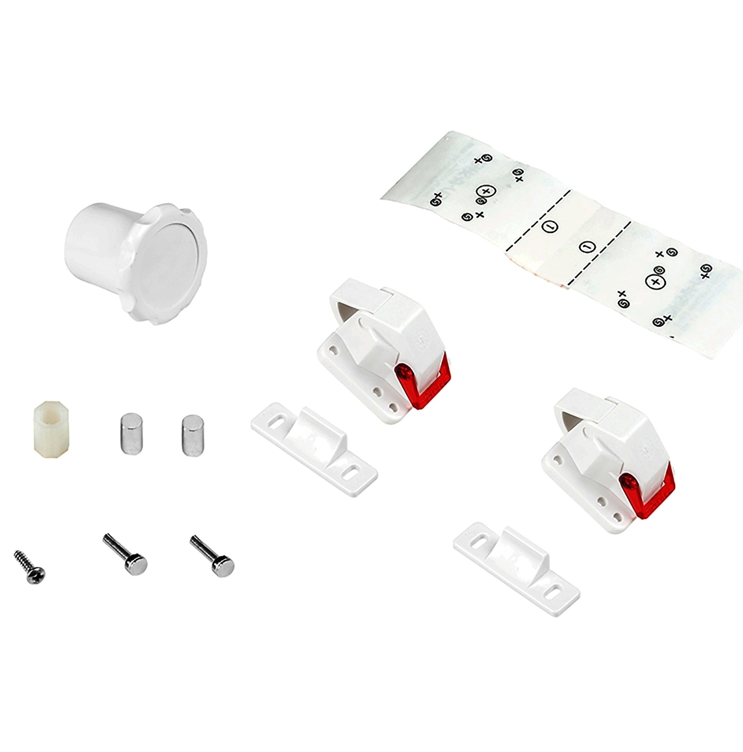 2 x Magnetic Locks, Invisible Child Safety Locks for Cabinet Doors and Drawers (2 Locks + 1 Magnetic Key) 8932920. REVALOC Magnetic Lock made of metal and plastic, white, for office furniture, doctor's office furniture, and maintenance doors, by EMUCA