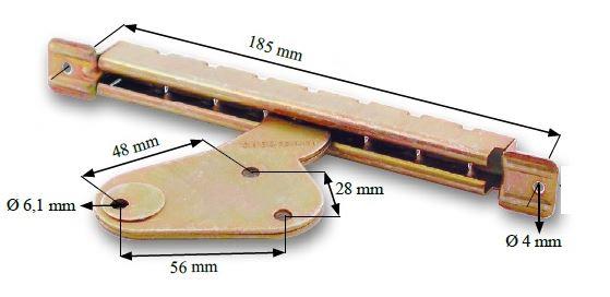 Praktischer Sperrhebel, aus robustem Stahl, Oberfläche: verzinkt, gelb, 185 mm (7,3″), 04.05.010. Sperrklinke für Gartenliege, Liegestuhl, Sonnenliege, Outdoor-Möbel, Terrassenmöbel, Gartenmöbel und viel mehr, von SISO Denmark