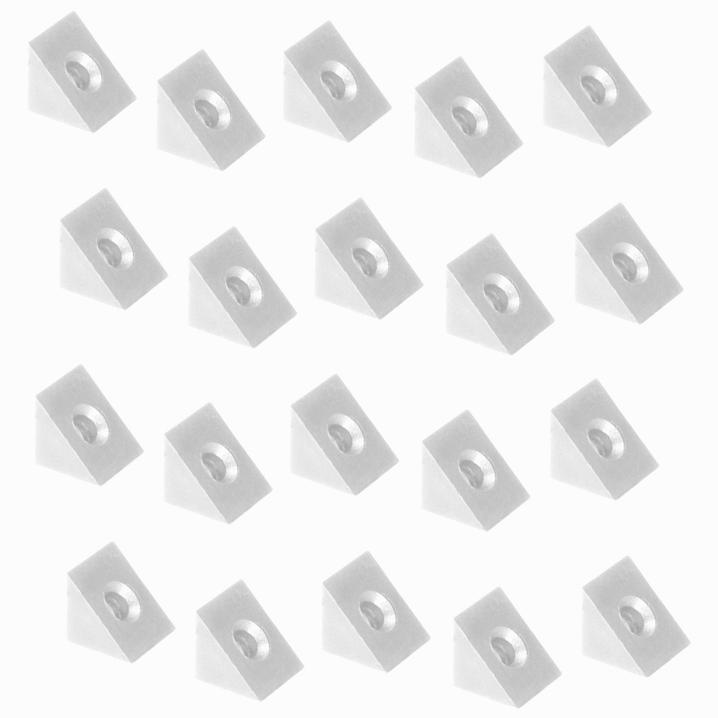 20 fixations rectangulaires pour fond de meuble, avec trou de raccordement, filetées, en plastique robuste, blanches, 11,5 mm (0,5") 9069715. Cale de tiroir E.AF.W pour étagères, fonds de meuble, fonds de tiroir et bien plus encore, par EMUCA.