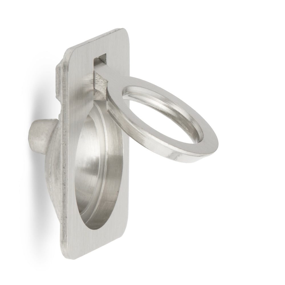 Ringförmiger Klappgriff aus Messing, Oberfläche: Weißbronze, satiniert matt, 30,5 mm (1,3″) 587-40WB. Ringgriff 587-40WB für Wohnmobil, Boot, Revisionsklappe, Revisionstür, von Sugatsune / LAMP® (Japan)