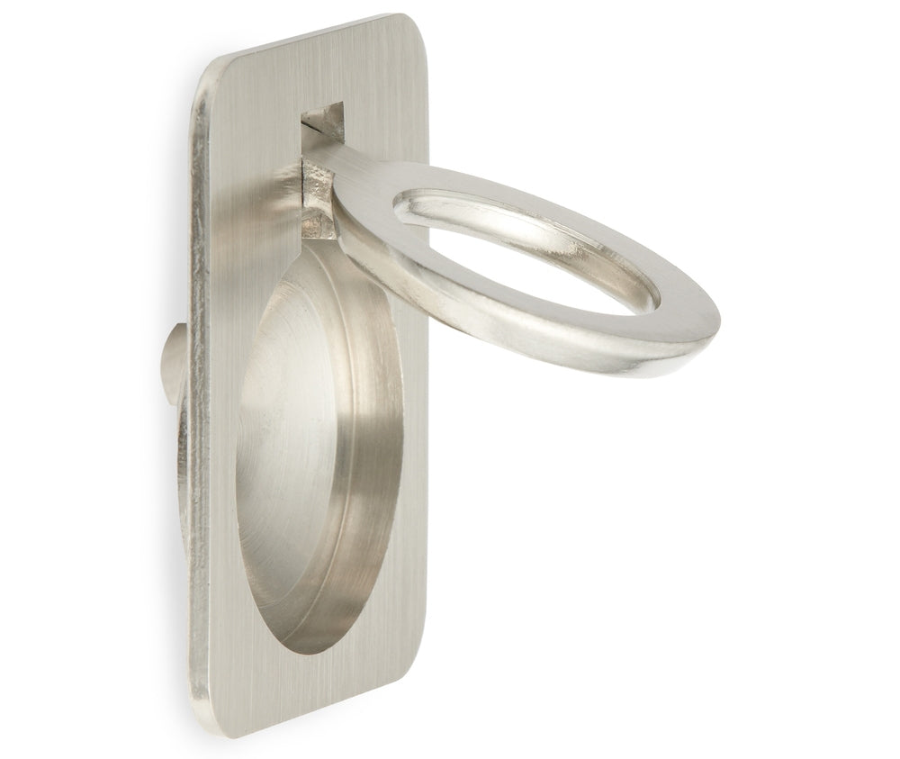 Ringförmiger Klappgriff aus Messing, Oberfläche: Weißbronze, satiniert matt, 47,5 mm (1,9″) 587-60WB. Ringgriff 587-60WB für Wohnmobil, Boot, Revisionsklappe, Revisionstür, von Sugatsune / LAMP® (Japan)
