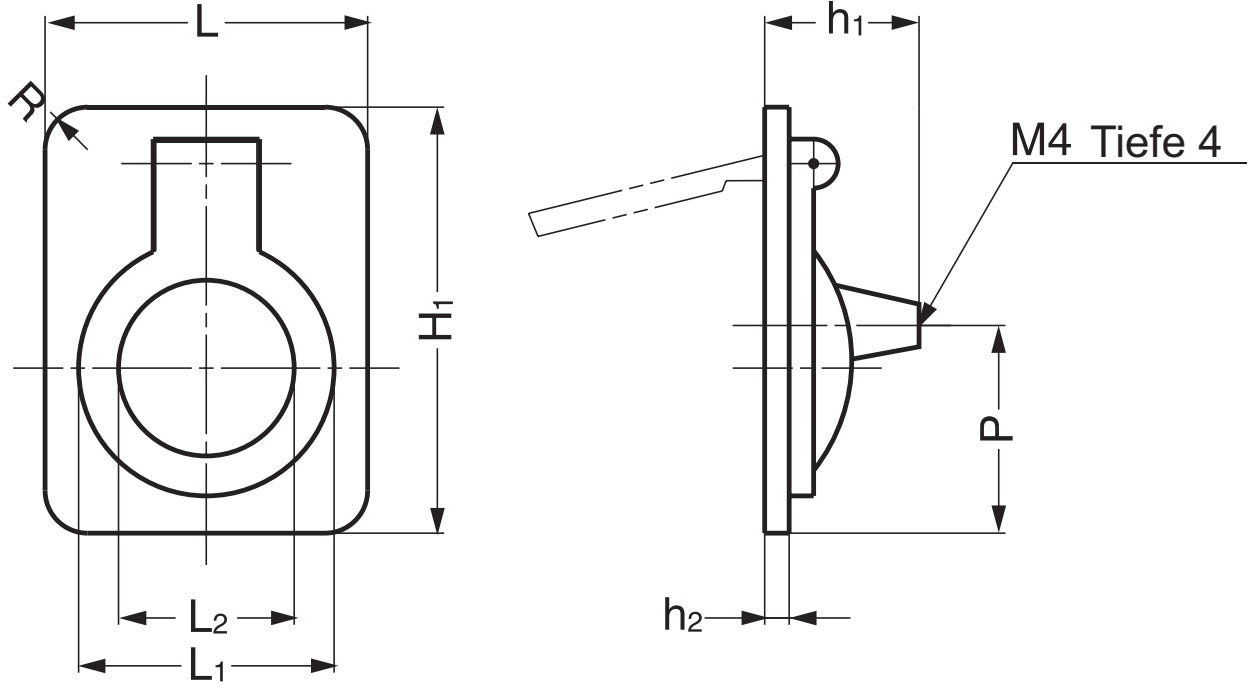 Ringförmiger Klappgriff aus Messing, Oberfläche: Weißbronze, satiniert matt, 47,5 mm (1,9″) 587-60WB. Ringgriff 587-60WB für Wohnmobil, Boot, Revisionsklappe, Revisionstür, von Sugatsune / LAMP® (Japan)