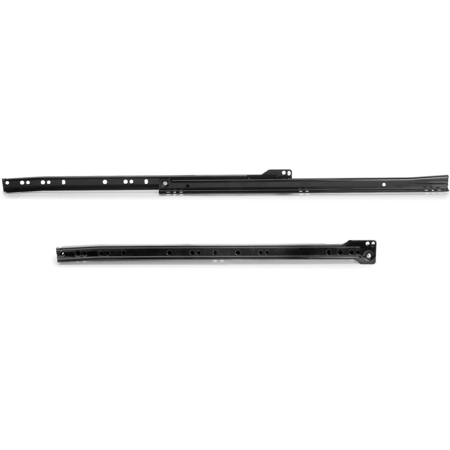 Rollschubführungen, Teilauszug, schwarz lackiert, RAL 9005, 450 mm (17,8″). Führungsschienen aus Stahl mit Teilauszug, für Holzschublade, Tablarauszug, Holzschubkasten, Küchenmöbel, Büromöbel, Wohnmöbel, von EMUCA