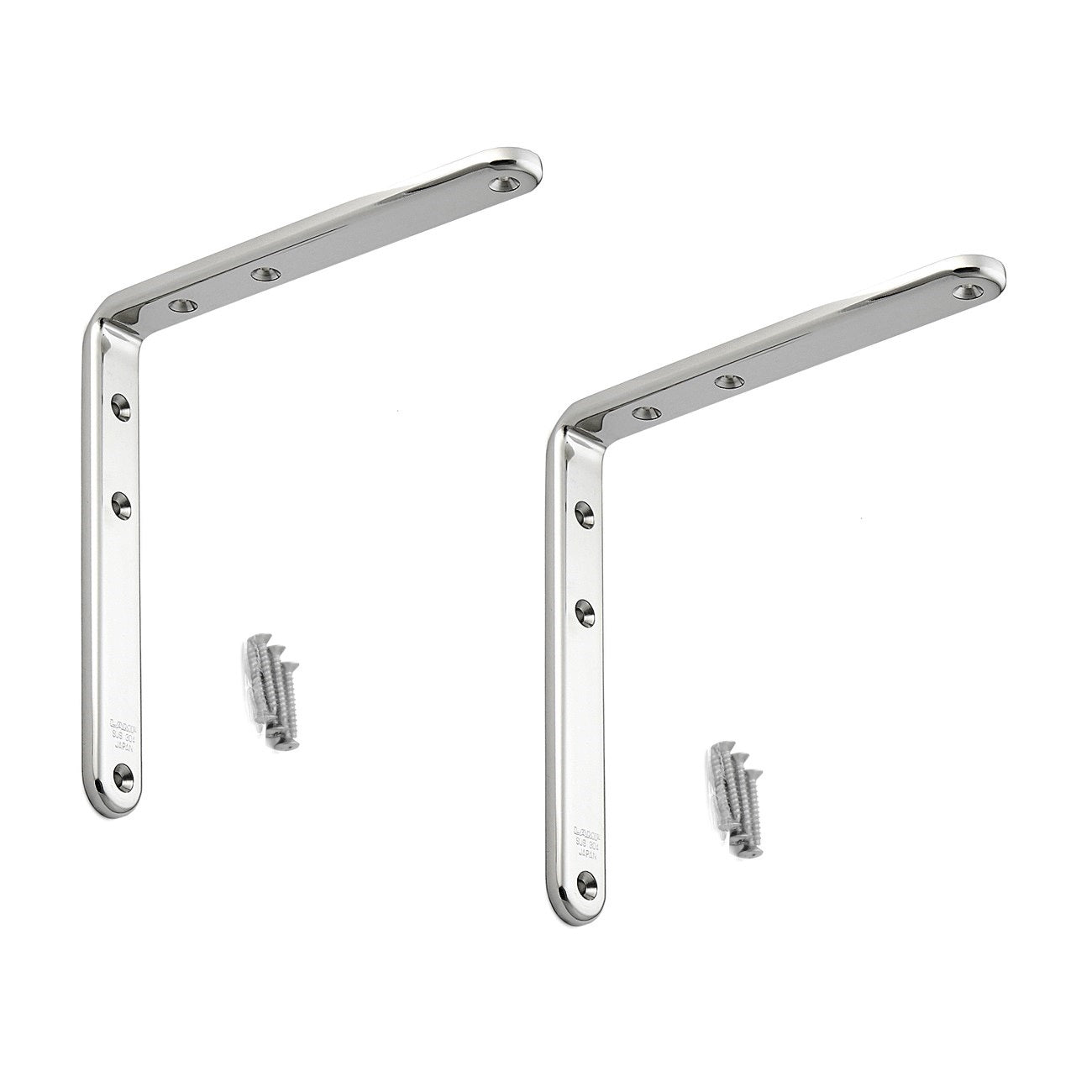 2 supports de montage antirouille de haute qualité, en acier inoxydable massif, capacité de charge : 20 kg (45 lb), 150 mm (6″), SU-A150M. Supports d'étagères pour l'extérieur, les bateaux et bien plus encore, de Sugatsune / LAMP® (Japon)