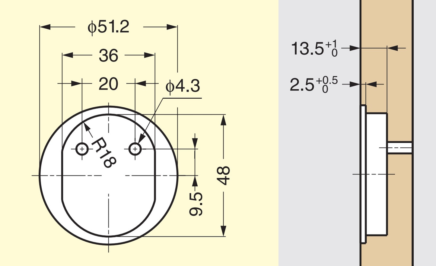 Runder Klappgriff aus Messing, Oberfläche: Weißbronze, satiniert matt, 51,2 mm (2,1″) 580-WB. Ringgriff 580-WB für Wohnmobil, Boot, Revisionsklappe, Revisionstür, von Sugatsune / LAMP® (Japan)