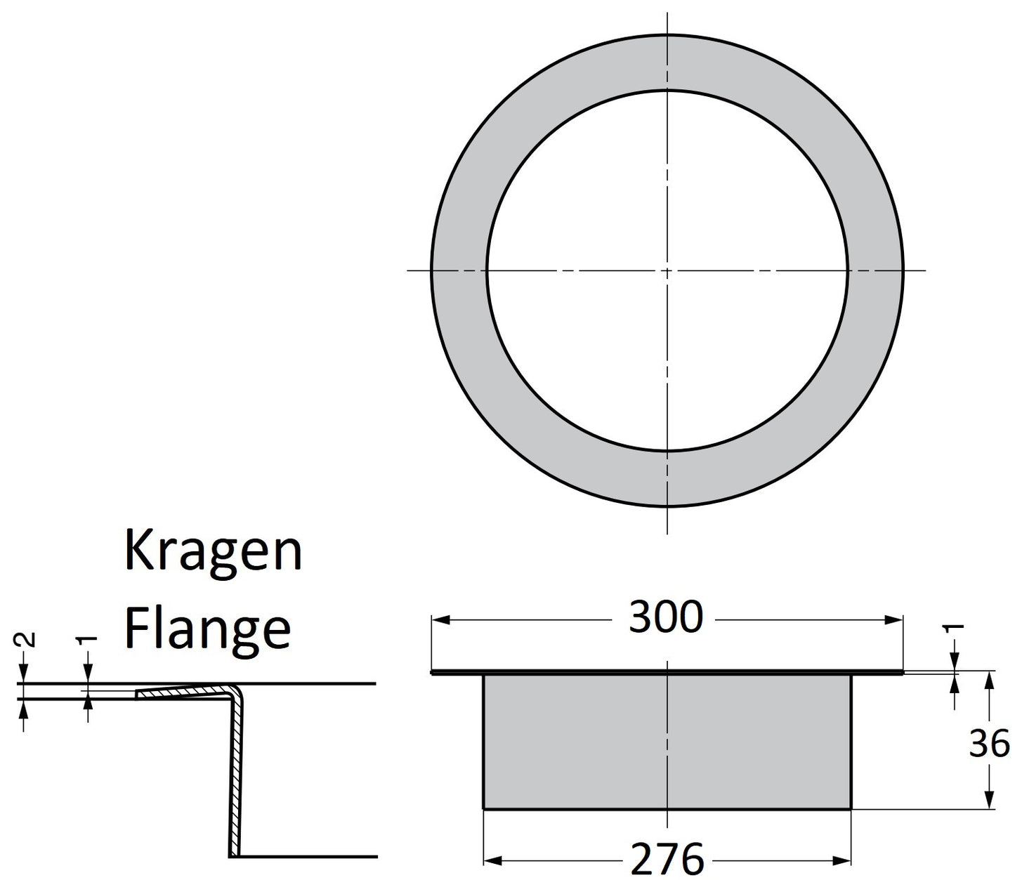 Hochwertiger runder Mülldurchwurf, aus rostfreiem Edelstahl, Oberfläche: satiniert matt, 300 mm (11,9″), AN-DH028-HL. Edelstahlmülldurchwurf, für Systemgastronomie, Ladenbau, Catering, Medizinbereich und viel mehr, von Sugatsune / LAMP® (Japan)