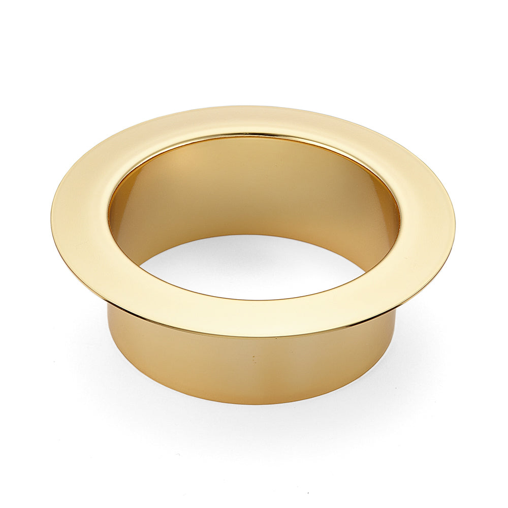 Hochwertiger runder Mülldurchwurf, aus rostfreiem Edelstahl, Oberfläche: vergoldet 24K, 112 mm (4,5″), AN-DH008-GP (AN-DH001-GP). Edelstahlmülldurchwurf, für Systemgastronomie, Ladenbau, Kosmetikstudio und viel mehr, von Sugatsune / LAMP® (Japan)