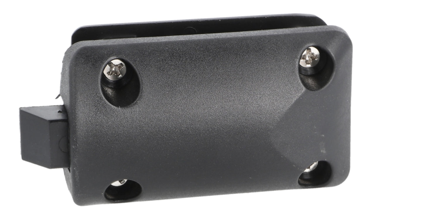 High-quality snap lock with folding handle, made of Zamak, surface: black, 14.03.091-0 for caravans, yachts, mobile homes, private jets, motorhomes