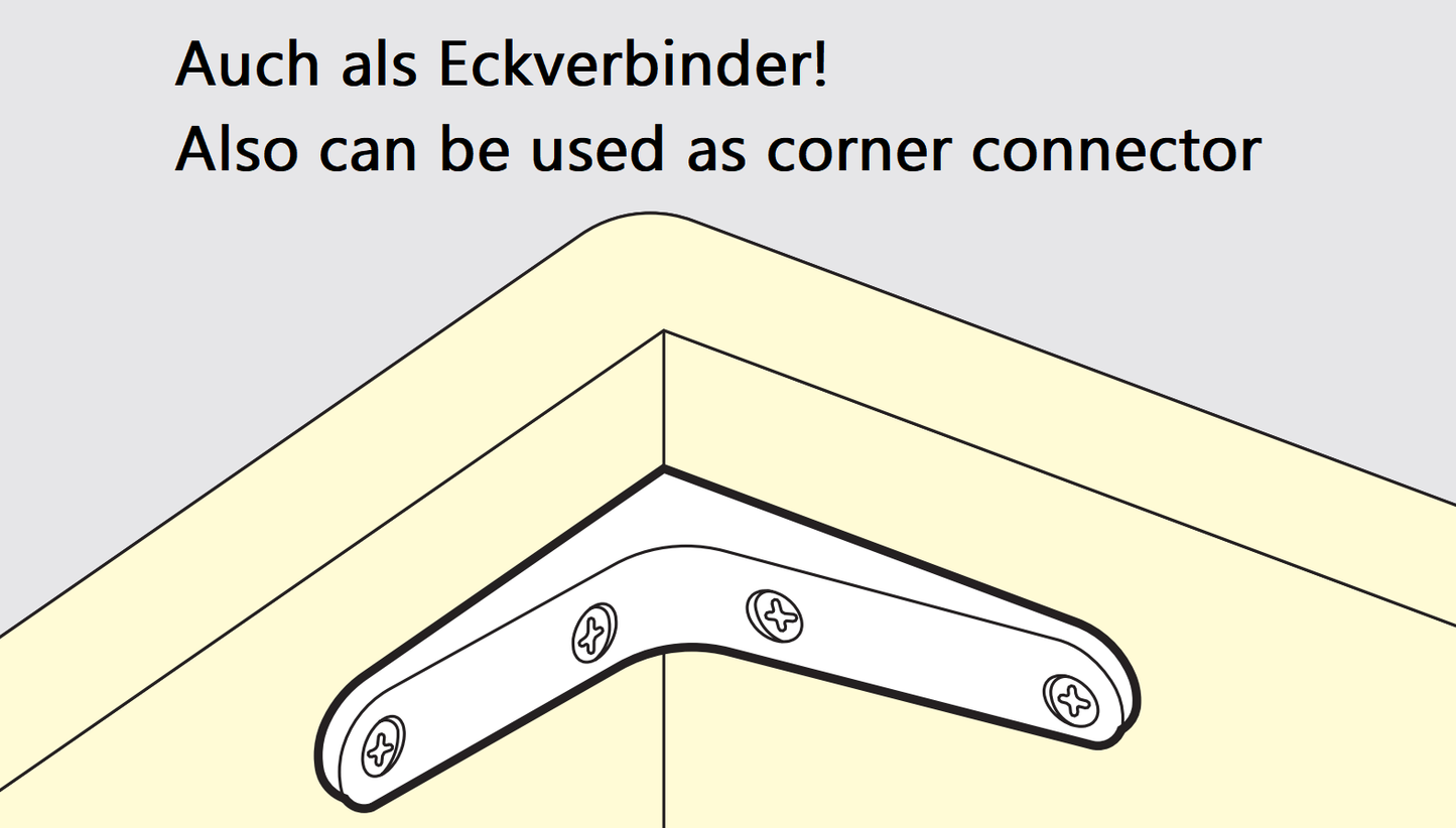 2 Stück hochwertiger Schwerlastmontagewinkel, Tragkraft: 40 kg (89 lbs), Oberfläche: weiß, 120 mm (4,8″), BTK-120W. Schwerlastregalwinkel für Tablar, Trennwand, Regal, Fachboden, Eckverbindung und viel mehr, von Sugatsune / LAMP® (Japan)
