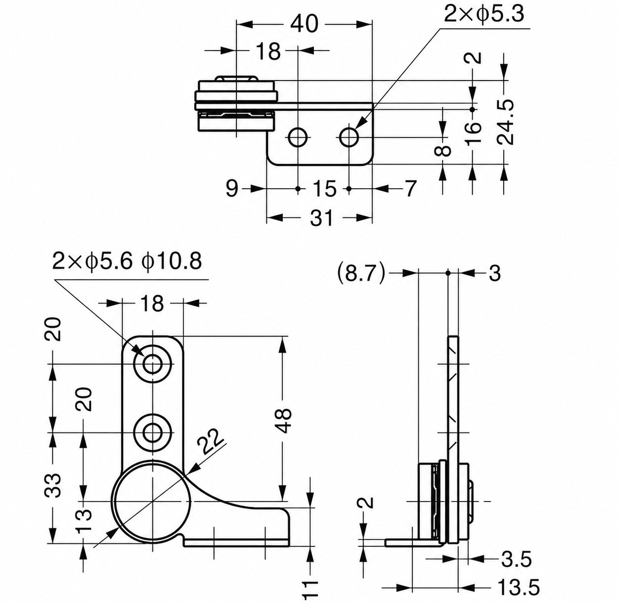 Set de 2 charnières à friction (gauche + droite), HG-TB45 pour couvercles d'appareils, abattants de meubles, boîtiers de moniteurs