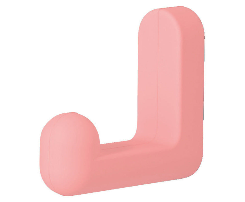 High-quality silicone hook for wall mounting, made of solid stainless steel, load capacity: 10 kg, finish: pastel pink, PXB-GR05-111-LRD. Rubber hook for kindergarten, school, hospital, and much more, from Sugatsune / LAMP® (Japan)
