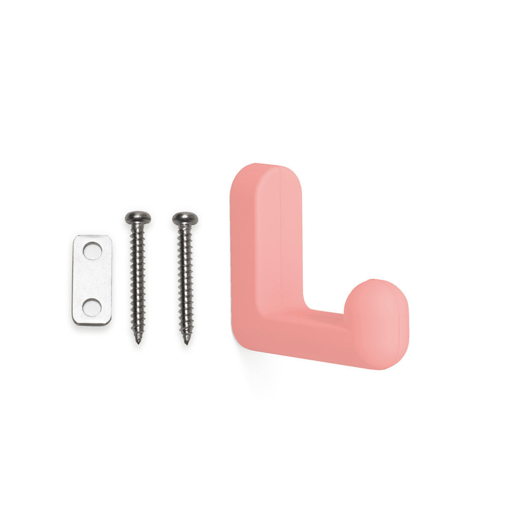 High-quality silicone hook for wall mounting, made of solid stainless steel, load capacity: 10 kg, finish: pastel pink, PXB-GR05-111-LRD. Rubber hook for kindergarten, school, hospital, and much more, from Sugatsune / LAMP® (Japan)