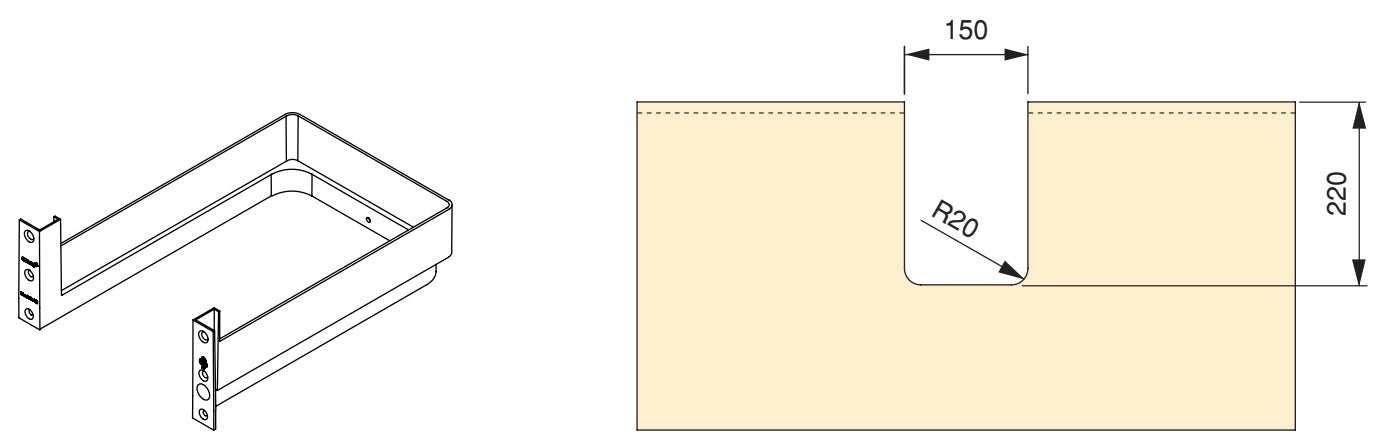 High-quality siphon cutout, made of plastic, surface: white, 3011915 for vanity unit, kitchen cabinet, bathroom cabinet, siphon, drain