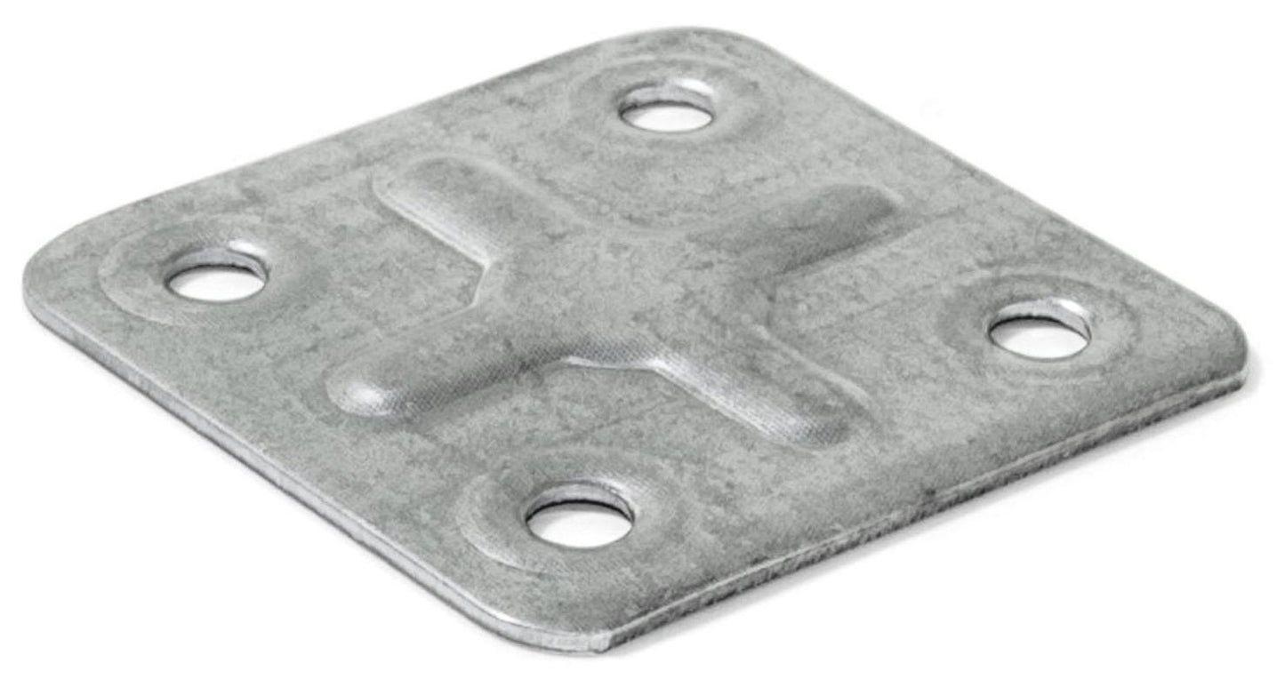 10 Stück stabiler quadratischer Flachverbinder, mit vier Verbindungslöchern aus robustem Stahl, Oberfläche: verzinkt, 40 mm (1,6″) 8217405. Verbindungsplatte E.FP.40 für Platten, Paneele, Arbeitsflächen, Arbeitsplatten und viel mehr, von EMUCA