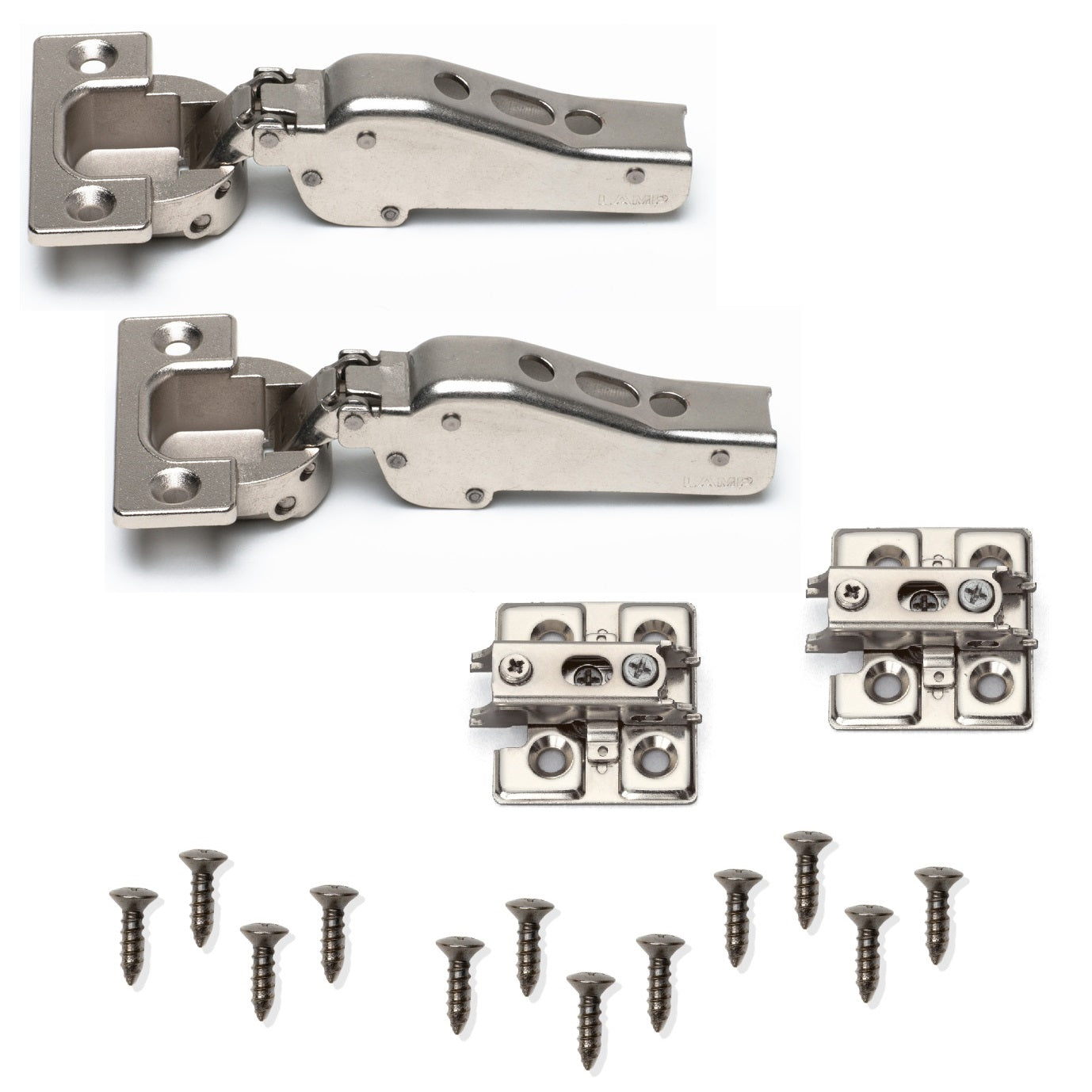 2 charnières de meubles robustes J95 pour portes extra lourdes jusqu'à 25 kg ! Incl. plaques de montage. Charnière à coupelle robuste, charnière de meuble avec coupelle de 40 mm de LAMP® / Japon (semi-chevauchante)