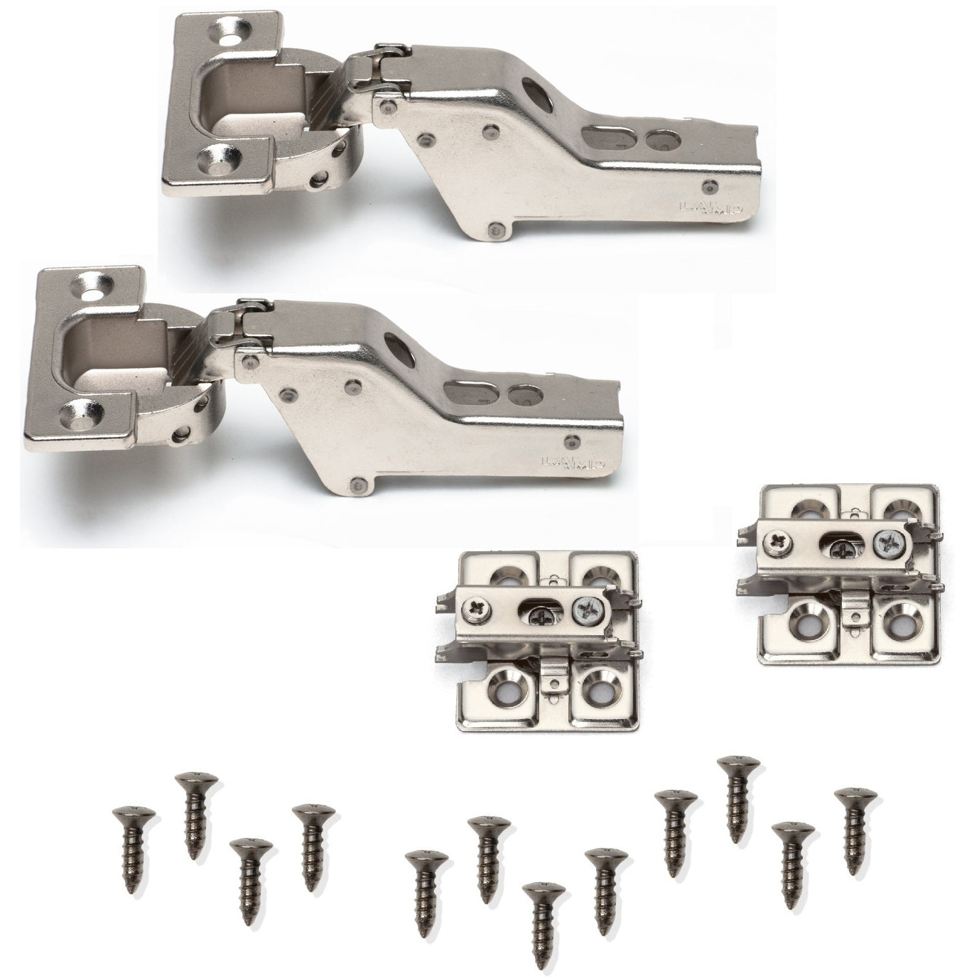 2 charnières de meubles robustes J95 pour portes extra lourdes jusqu'à 25 kg ! Incl. plaques de montage. Charnière à coupelle robuste, charnière de meuble avec coupelle de 40 mm de LAMP® / Japon (encart)