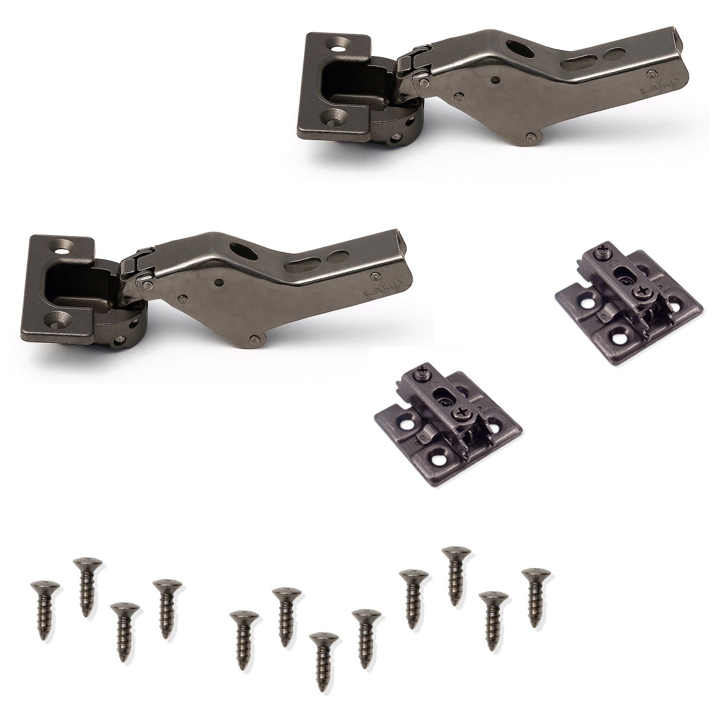 2 charnières de meubles robustes J95 pour portes extra lourdes jusqu'à 25 kg ! Incl. plaques de montage. Charnière à coupelle robuste, charnière de meuble avec coupelle de 40 mm de LAMP® / Japon (encart)