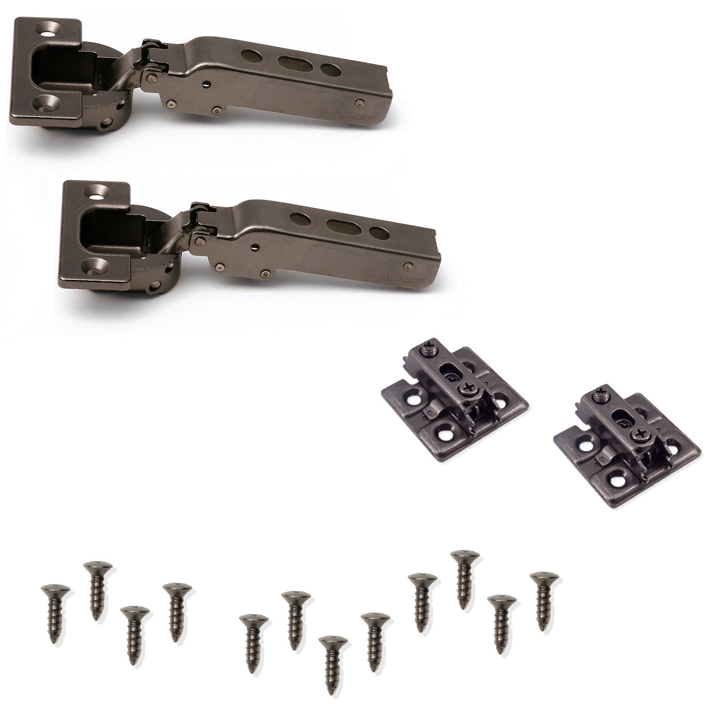 2 charnières de meubles robustes J95 pour portes extra lourdes jusqu'à 25 kg ! Incl. plaques de montage. Charnière à coupelle robuste, charnière de meuble avec coupelle de 40 mm de LAMP® / Japon (montage en applique)