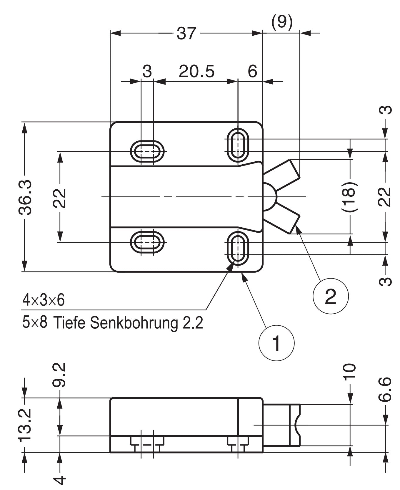 Non-magnetic push-to-open latch MC-28 from SUGATSUNE / Lamp (Japan). Door opener spring latch, automatic touch latch for furniture, screw-mounted with counterpiece and screws.