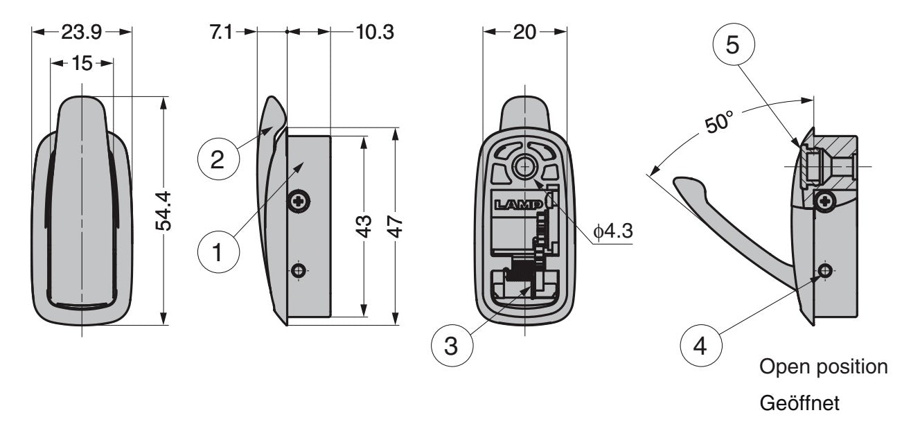 Hochwertiger Klapphaken mit Soft-Close Funktion. Selbst klappender gedämpfter Kleiderhaken NF-47D-DGR von Sugatsune / LAMP® (Japan)