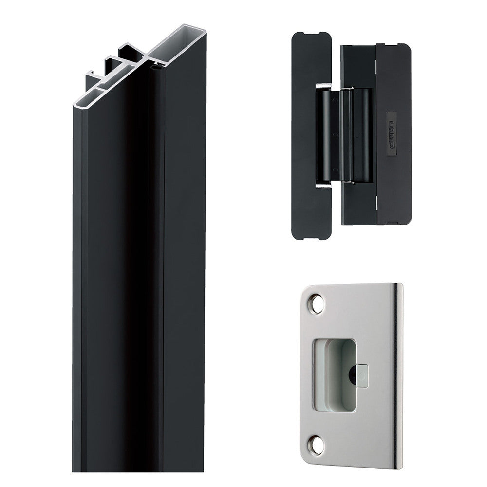 Base frame set with 3 hinges, black HES1F-B2700R-BL, by Sugatsune / LAMP (Japan)