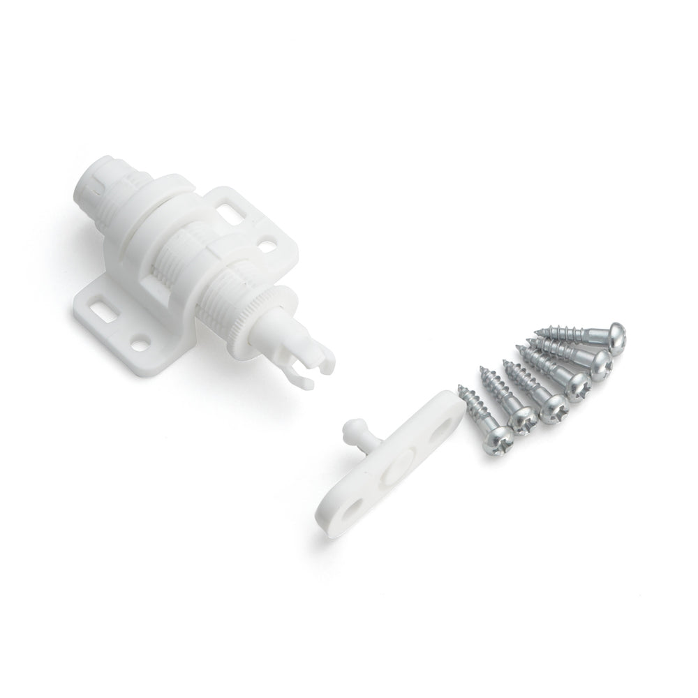 Non-magnetic push-button catch MC-20WT, by Sugatsune / LAMP (Japan)
