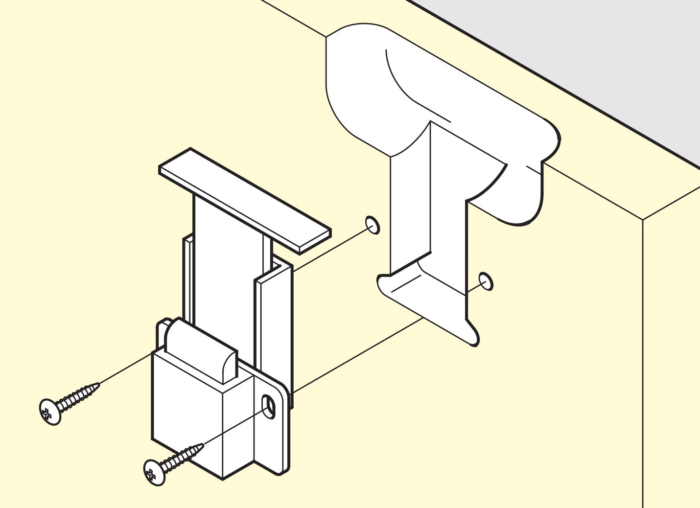 Hidden push-button latch handle, surface: white, AK-60WT and AK-C60WT for yacht interiors, motorhome interiors, caravan furniture, camper