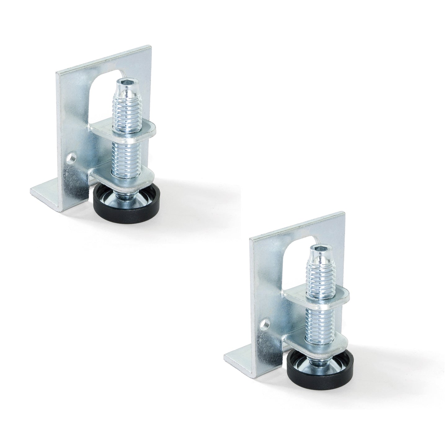 2 pieds réglables robustes avec support de montage, en acier, capacité de charge : 120 kg (265 lb), 3016805 pour armoires, meubles de cuisine, meubles industriels