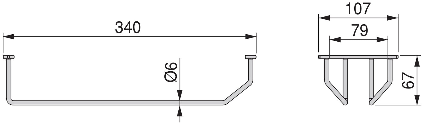 Hochwertiger Weinglashalter, aus Stahl, verchromt, 340 mm (13-25/64″), 8938011 für Weingläser, Sektgläser, Cocktailgläser, Cognacgläser, Kelche