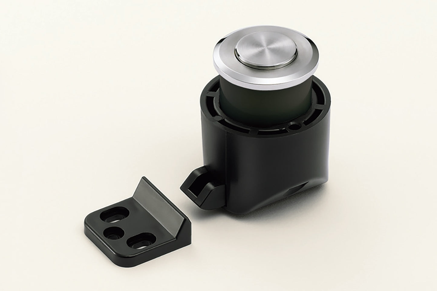 ZweiL® snap fastener with handle function, made of SUS316 stainless steel, ZL-2901. High-quality, solid and elegant snap fastener made of the finest V4A (SUS316) stainless steel for exclusive interior design, from ZweiL® / Sugatsune (Japan)