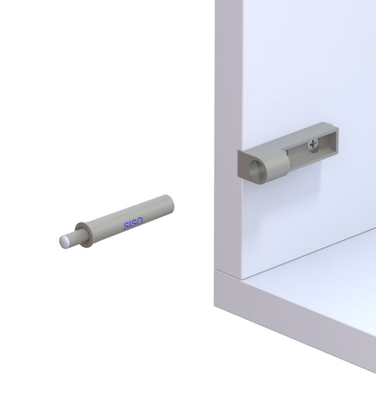 2 soft-close door dampers with linear mounting plate. For screw-on furniture - furniture dampers, soft-close, dampers, stop dampers for kitchen cabinets or cupboards for retrofitting.
