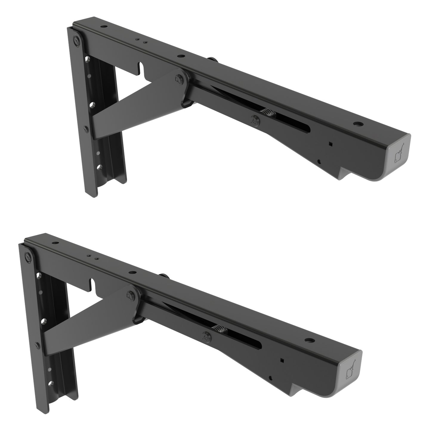 2 supports de table pliants robustes de haute qualité EB-317 en acier inoxydable. Une paire de supports pliables avec une capacité de charge allant jusqu'à 200 kg. Supports de rabat de ROCA / Sugatsune