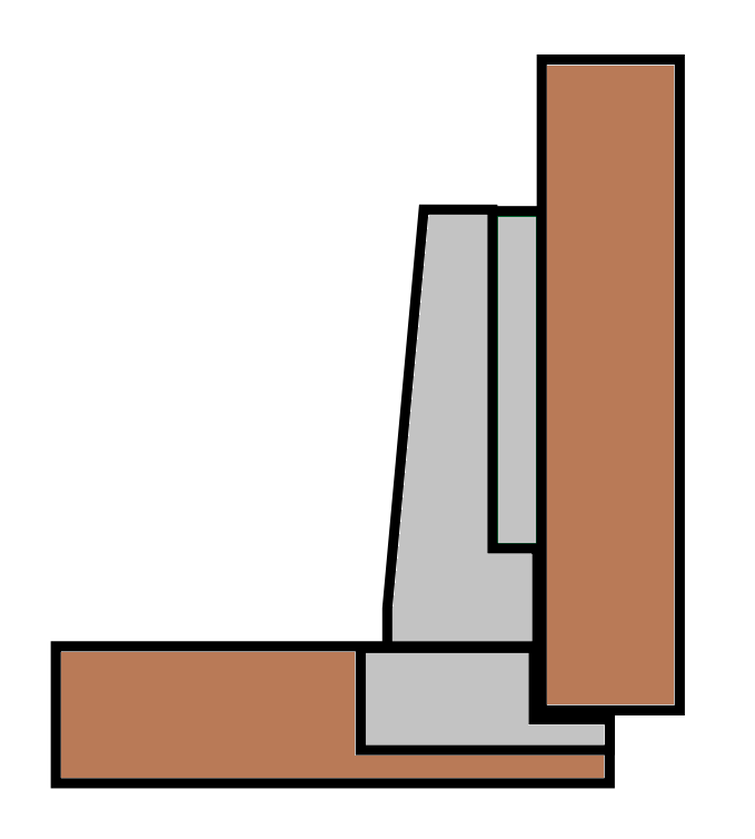 Deux pièces de charnière à pivot simple UMAXO 180° (pour portes à feuillure) Zamak, laiton bruni. SET (2 x charnière, 2 x plaque de montage). En remplacement de NEXIS SLIDE-ON 80 (MEPLA)