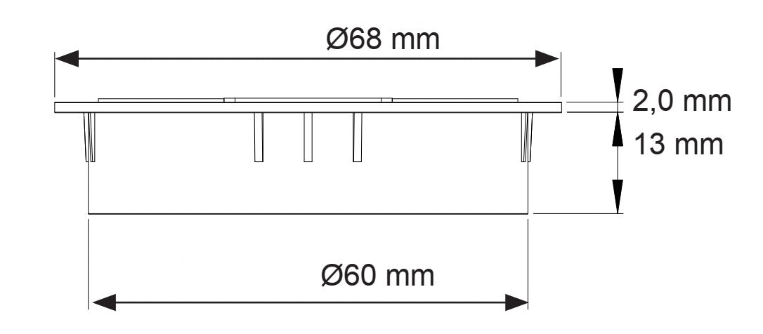 High-quality Zamak cable grommet, Ø 60 mm for desks with brush seal, surface: stainless steel look. Desk cable management cable grommet from SISO / Denmark