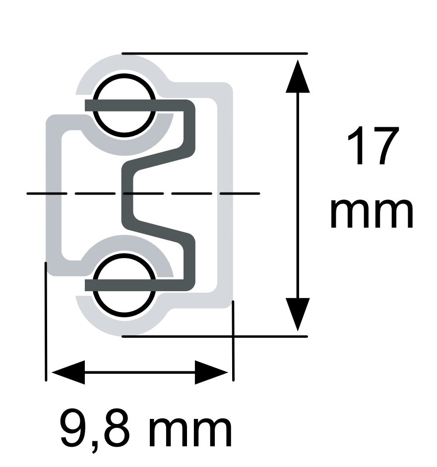 Set of 2 (1 pair) drawer runners with 17mm groove, drawer slides. Partial extension drawer slides, high-quality drawer slides, drawer slide system from UMAXO®