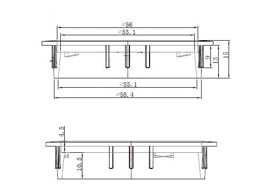 High-quality Zamak cable grommet, Ø 60 mm for desks with brush seal, surface: stainless steel look. Desk cable management cable grommet from SISO / Denmark