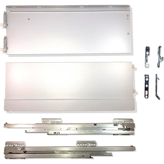 GRASS Nova Pro SCALA drawer set, height 186 mm. High full-extension, dampened, synchronized, 40 kg. Color: Silver