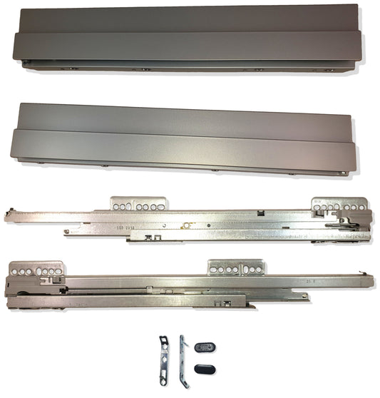 GRASS Nova Pro SCALA drawer set. Color: Silver. Full extension, dampened, synchronized, 40 kg, height 90 mm.