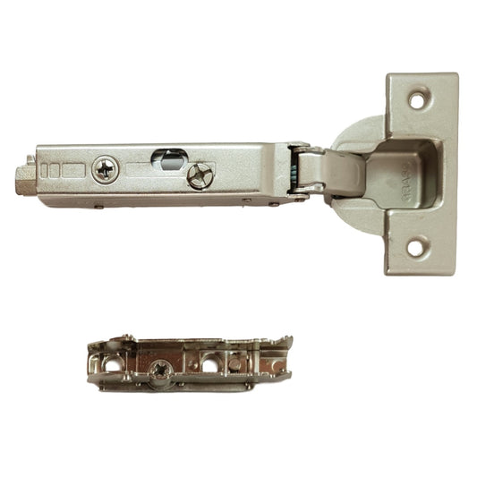 GRASS Tiomos 110° soft-close furniture hinge (4 drilling patterns to choose from), including straight mounting plate. Concealed hinge, hinge: 6065 G, 6064 B, 6067 S, 6066 H