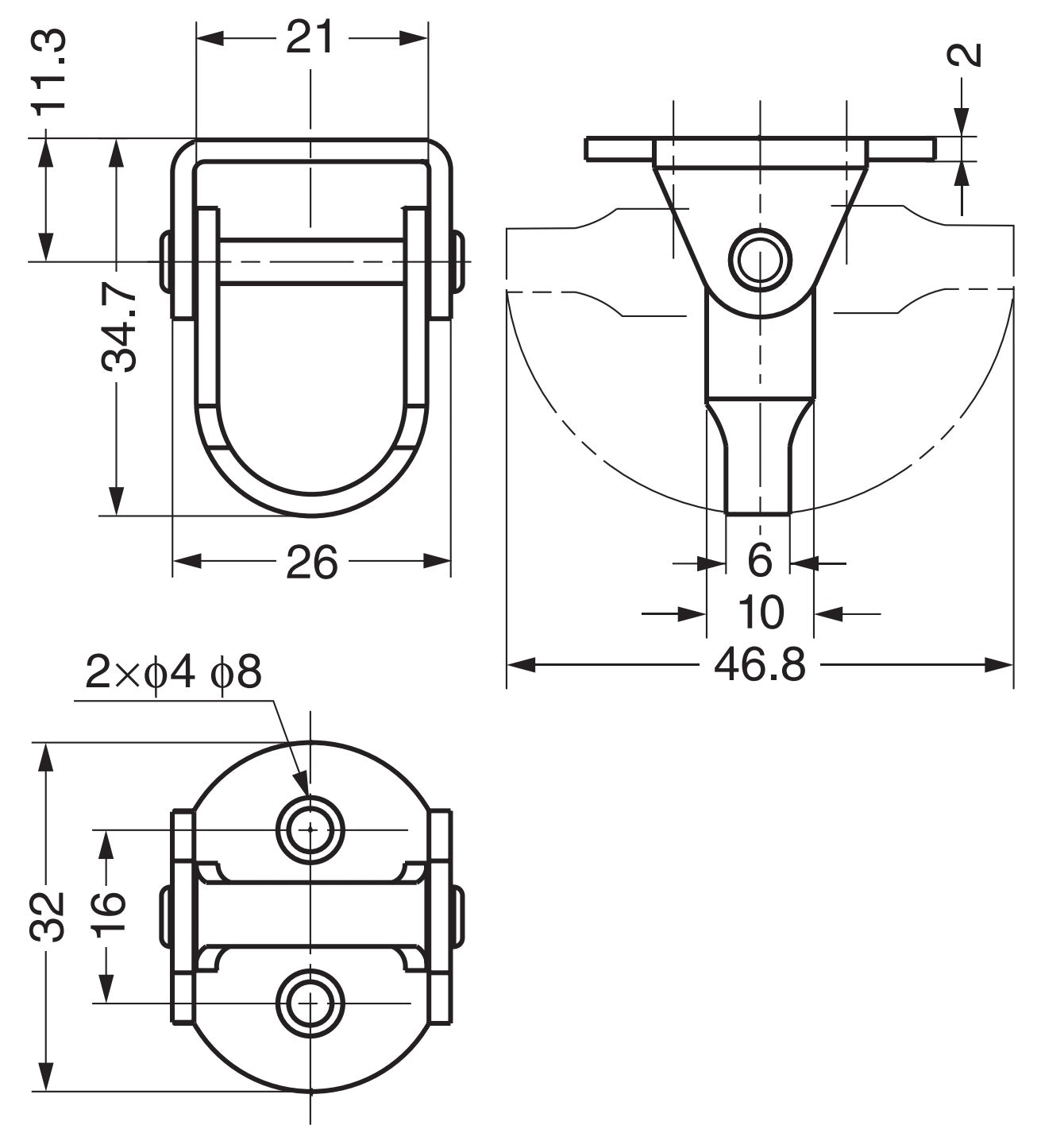 Schwenkbarer Haken aus Edelstahl für Wand- und Deckenmontage RF-D35 von Sugatsune LAMP® / Japan