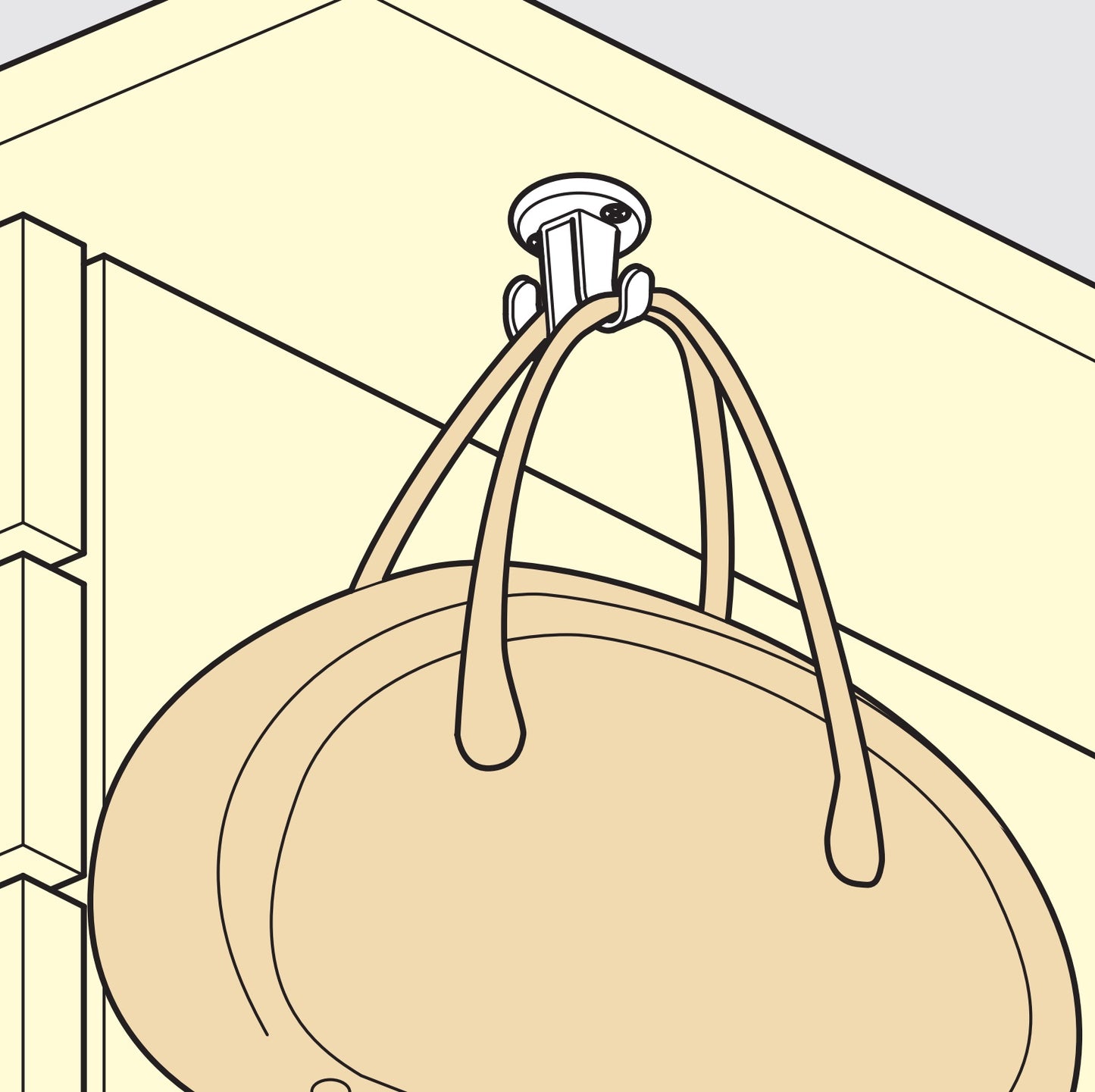 Hochwertiger drehbarer Haken aus Edelstahl V2A für Deckenmontage. Edelstahlhaken RF-50S von Sugatsune / LAMP® (Japan)