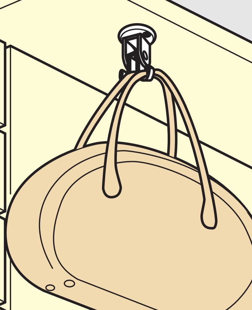 Hochwertiger drehbarer und schwenkbarer Haken aus Edelstahl V2A für Wand- und Deckenmontage. Edelstahlhaken RF-U50 von Sugatsune / LAMP® (Japan)