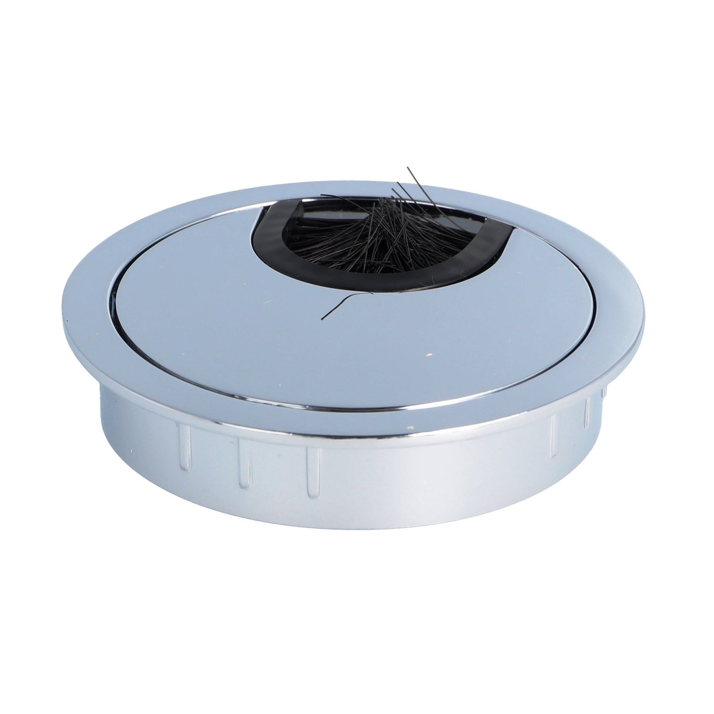 Passe-câble de haute qualité en Zamak, Ø 60 mm pour bureau avec joint à brosse, surface : chromée. Gestion des câbles de table, sortie de câbles de SISO / Danemark